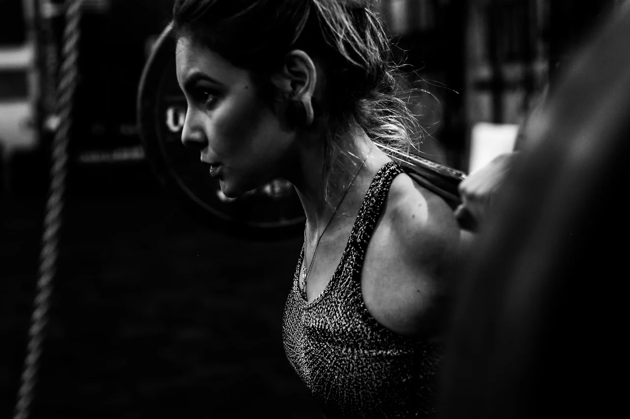 Athlete training with focus